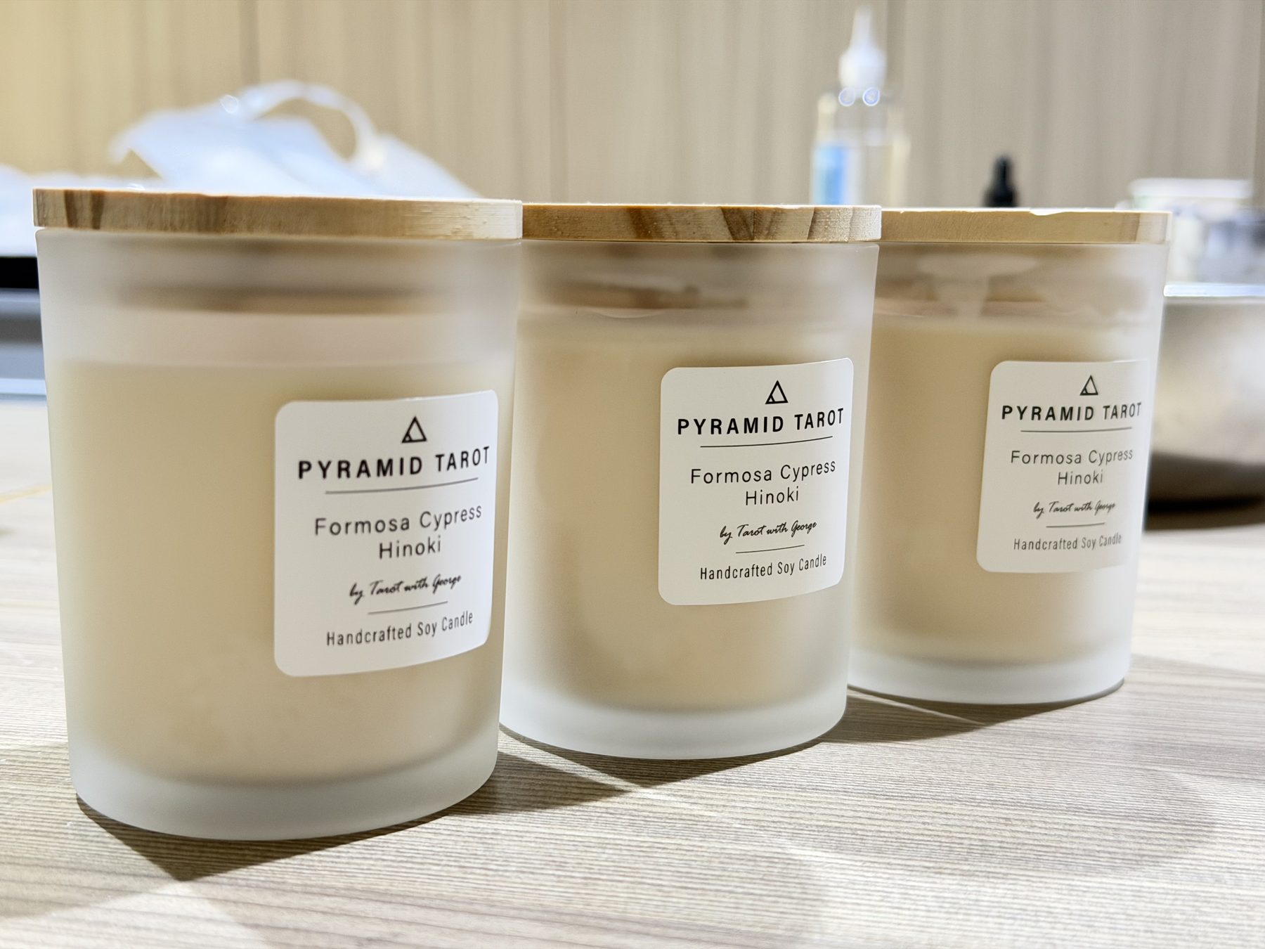 Pyramid Tarot handcrafted soy candles, by Tarot With George